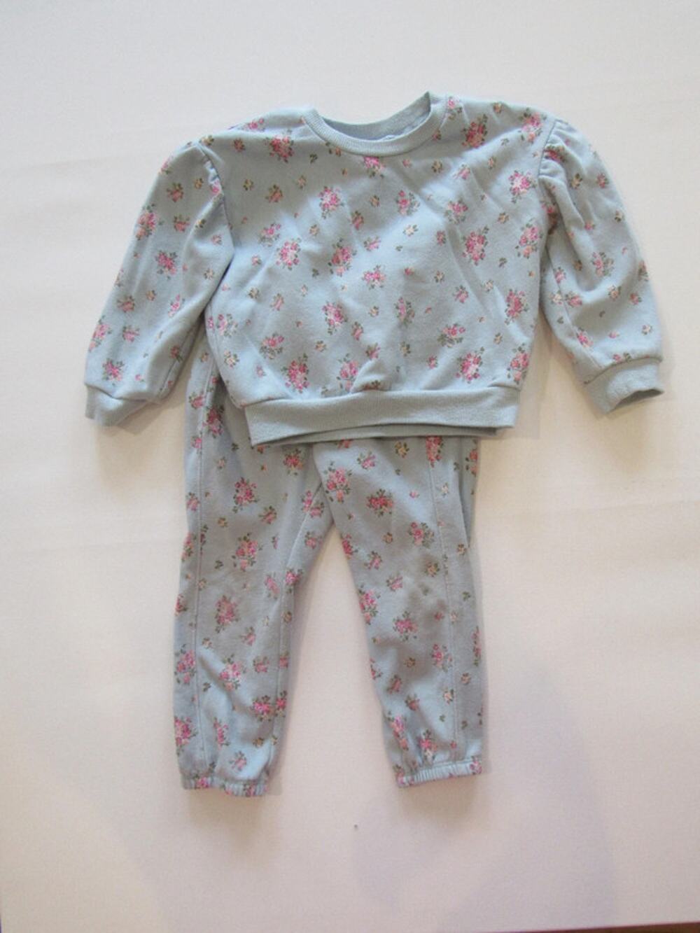 The Children's Place Teal/Floral Sweatsuit